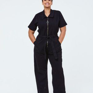 Joanie Black Mork Denim Short Sleeve Boilersuit US16/UK20